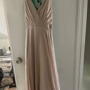 David’s Bridal Beige Bridesmaid Dress